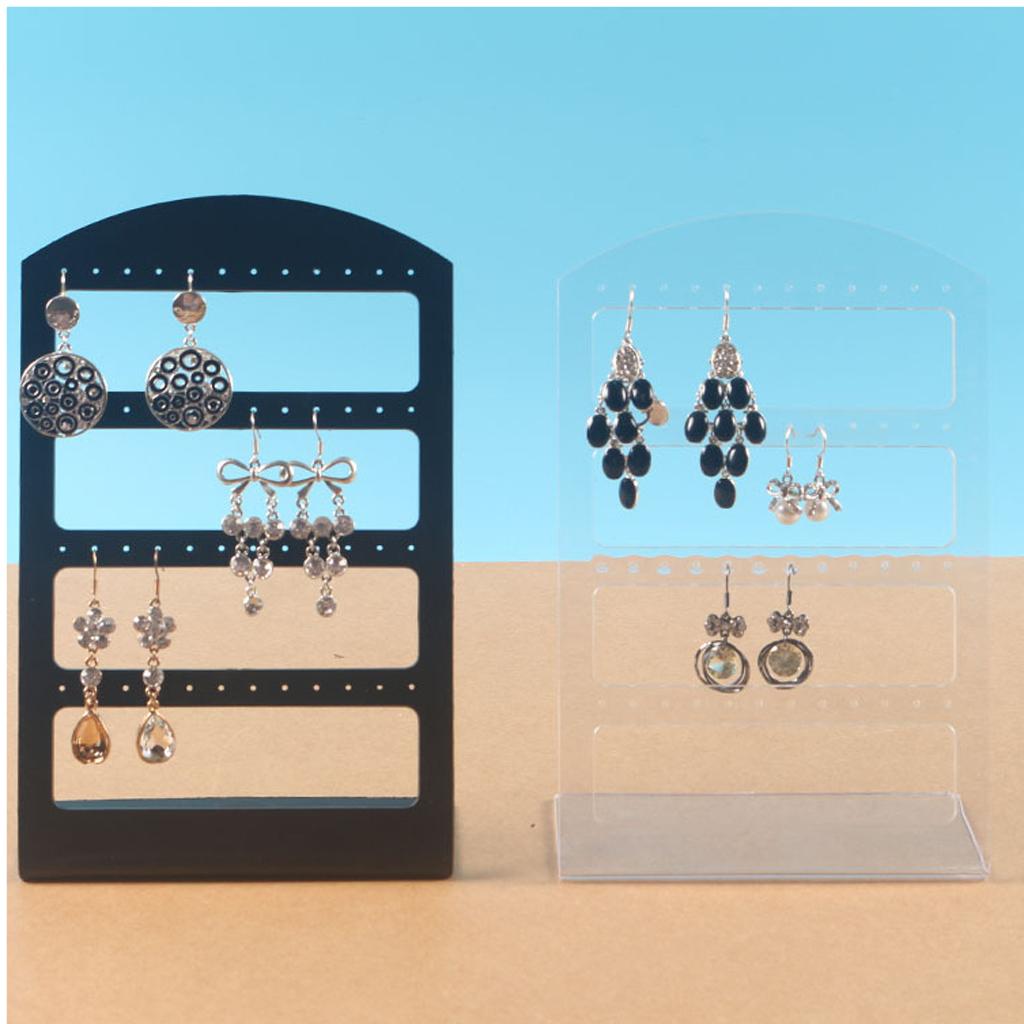 5 Pieces Acrylic Modern Earring Stud Tray Jewelry Display Transparent Large