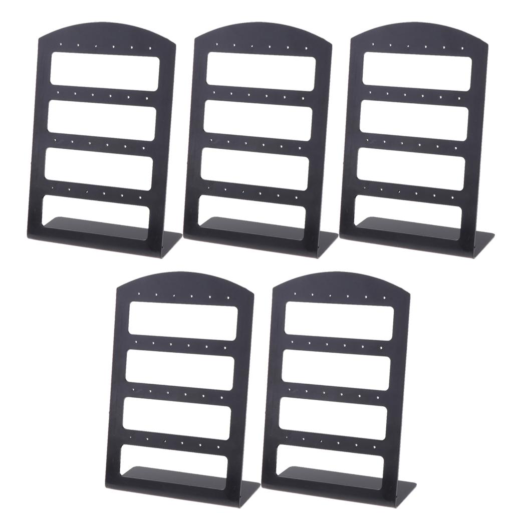 5 Pieces Acrylic Modern Earring Stud Tray Jewelry Display Black Small