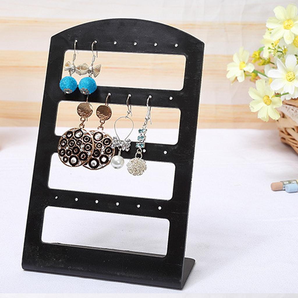 5 Pieces Acrylic Modern Earring Stud Tray Jewelry Display Black Small