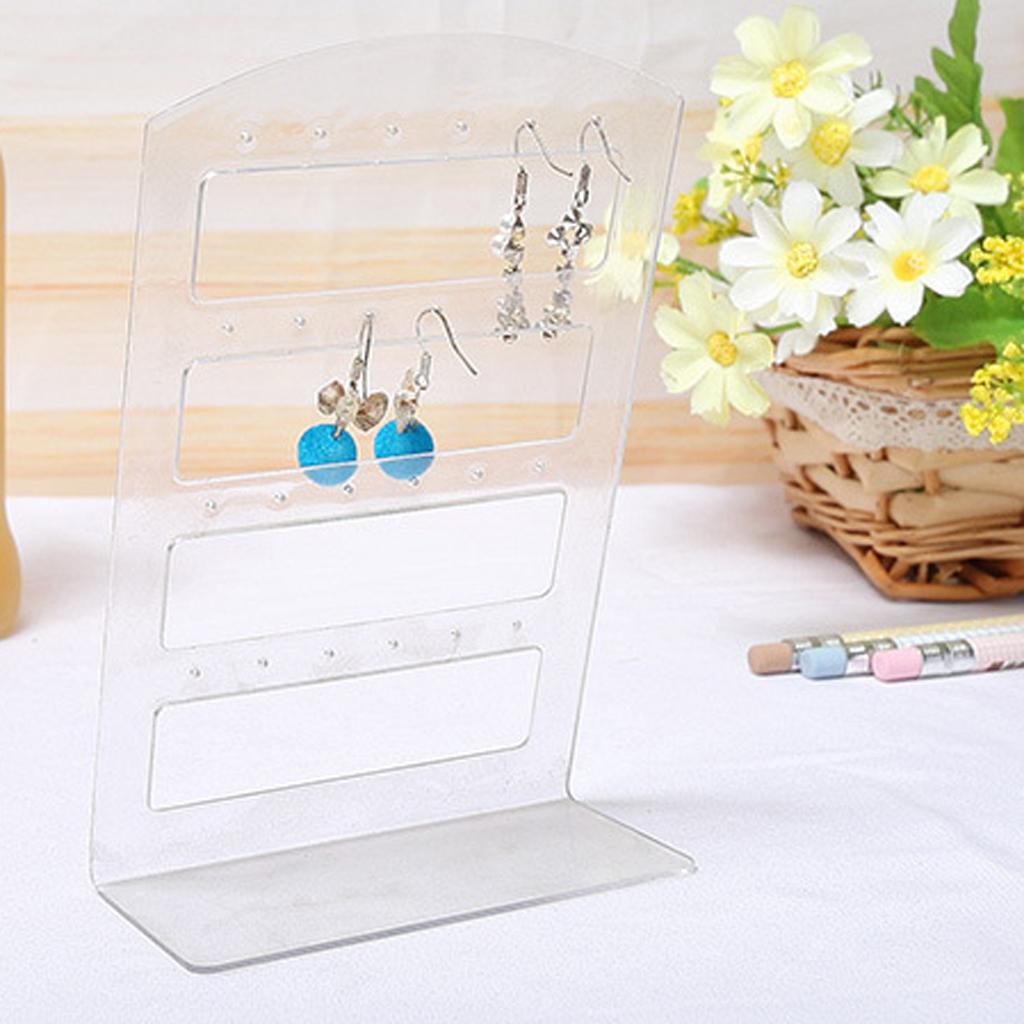 5 Pieces Acrylic Modern Earring Stud Tray Jewelry Display Transparent Small