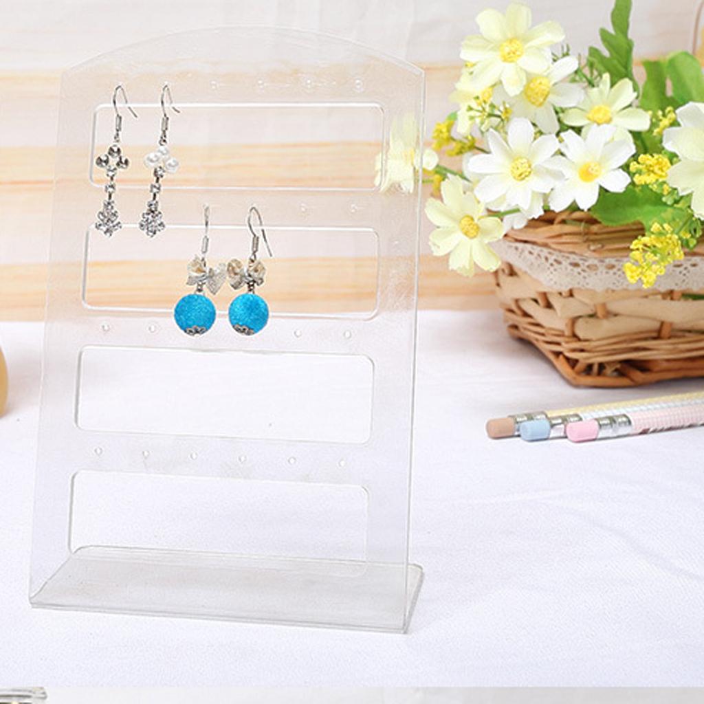 5 Pieces Acrylic Modern Earring Stud Tray Jewelry Display Transparent Small