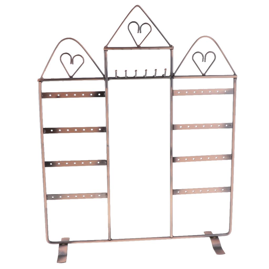 Vintage Style Iron Jewelry Stand Earrings Necklace Display Hanger Organizer