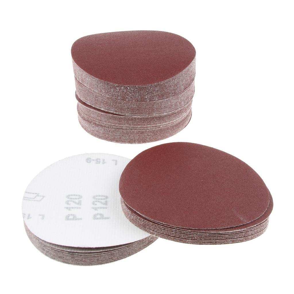 100pcs 5 inch Sanding Discs Sandpaper Nonporous Round Polishing Pad  120#