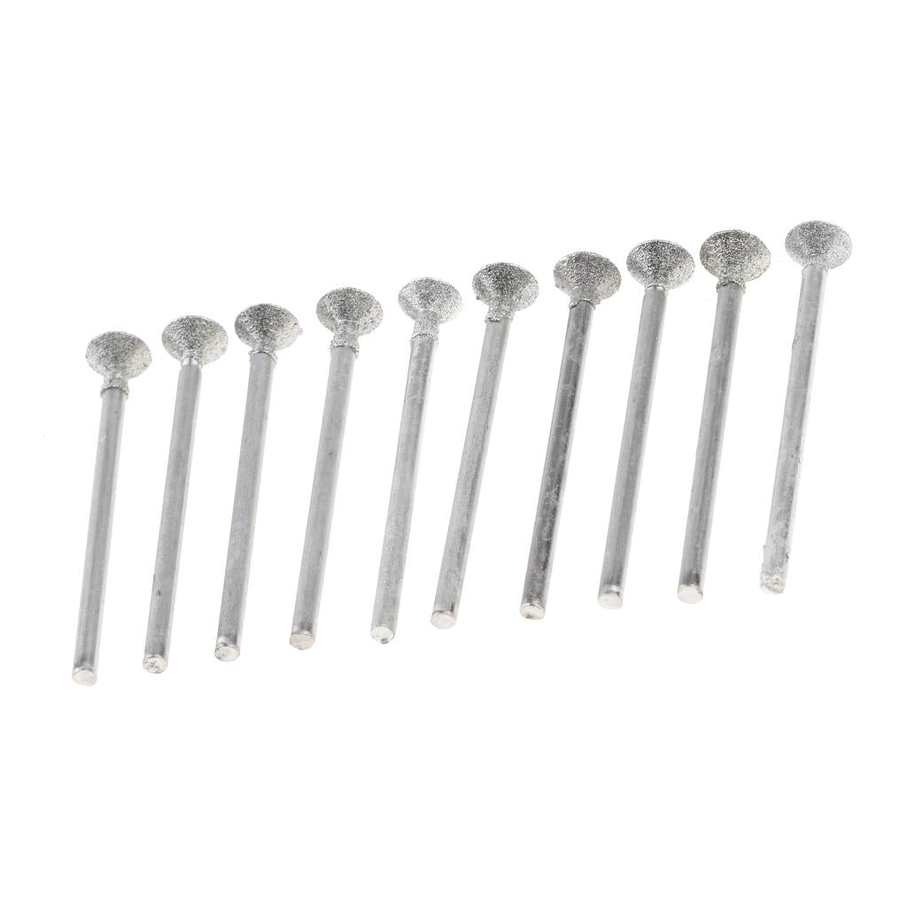 3x10 Pieces 1/8 Thin Disc Type Shaft Diamond Engraving Burrs Bits Diam. 6mm"