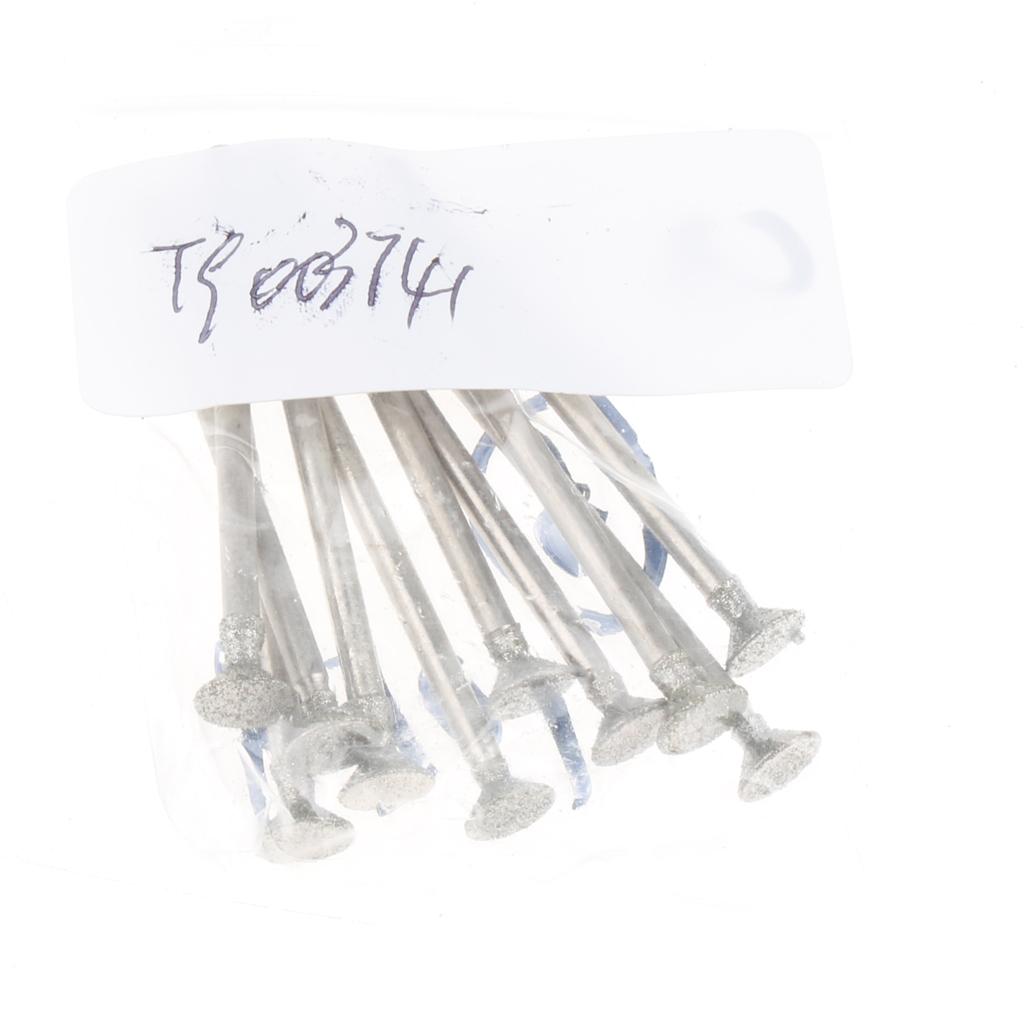 2x10 Pieces 1/8 Thin Disc Type Shaft Diamond Engraving Burrs Bits Diam. 6mm"