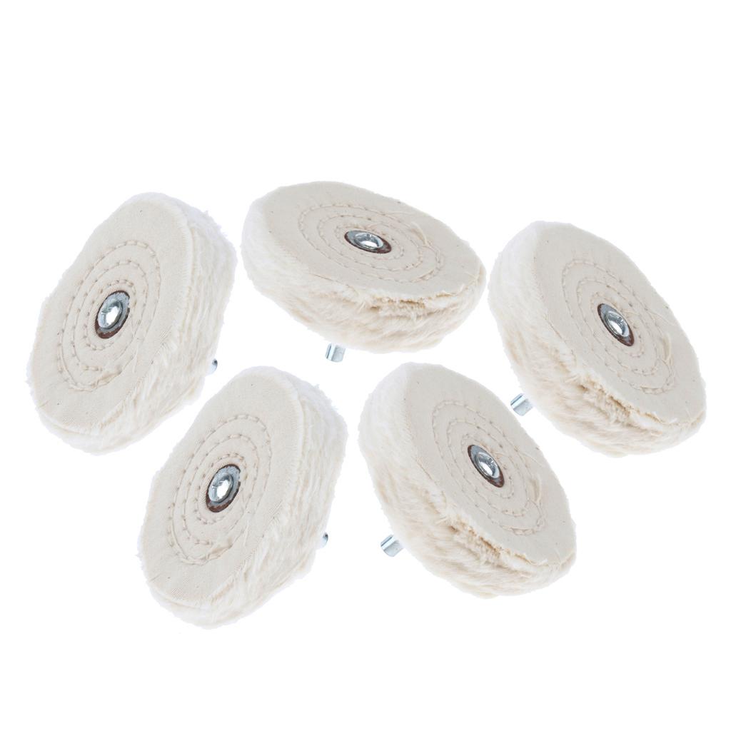 5 Pieces Polishing Buffing Cloth Wheels Mops on Electric Grinders 75mm