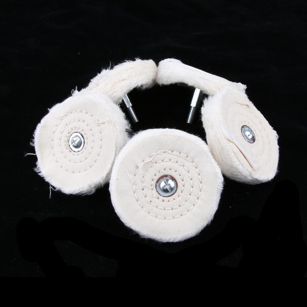 5 Pieces Polishing Buffing Cloth Wheels Mops on Electric Grinders 75mm