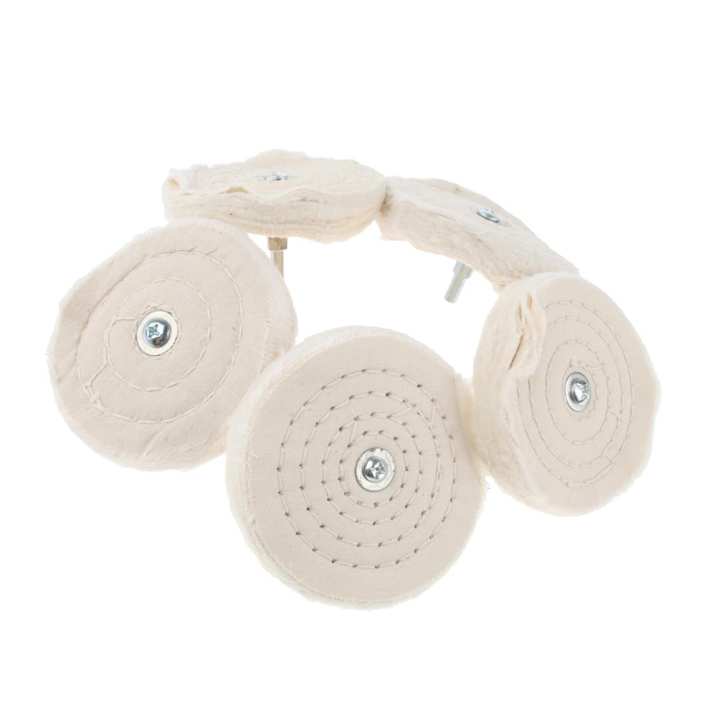 5 Pieces Polishing Buffing Cloth Wheels Mops on Electric Grinders 100mm