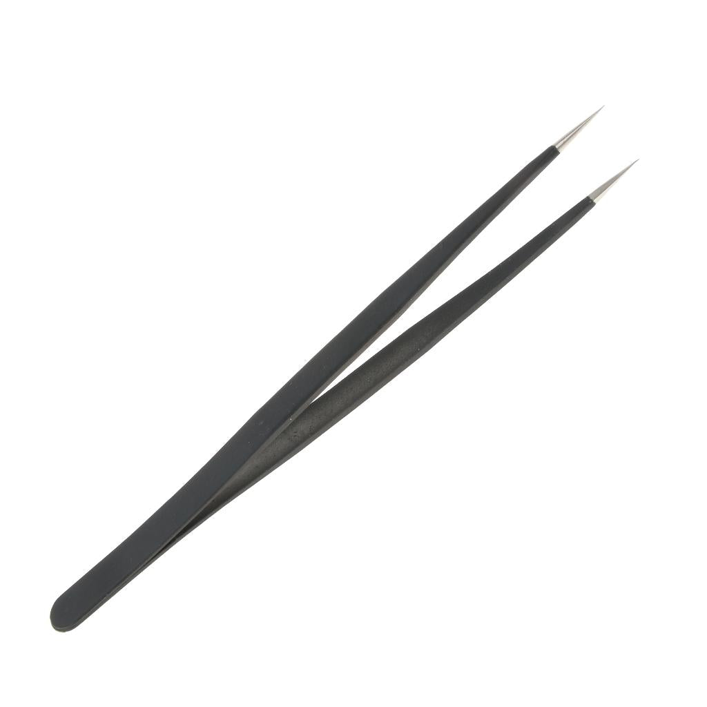 5 Pcs Stainless Steel Thickened Anti Static Tweezers for PCB Electronics, Fine Tip