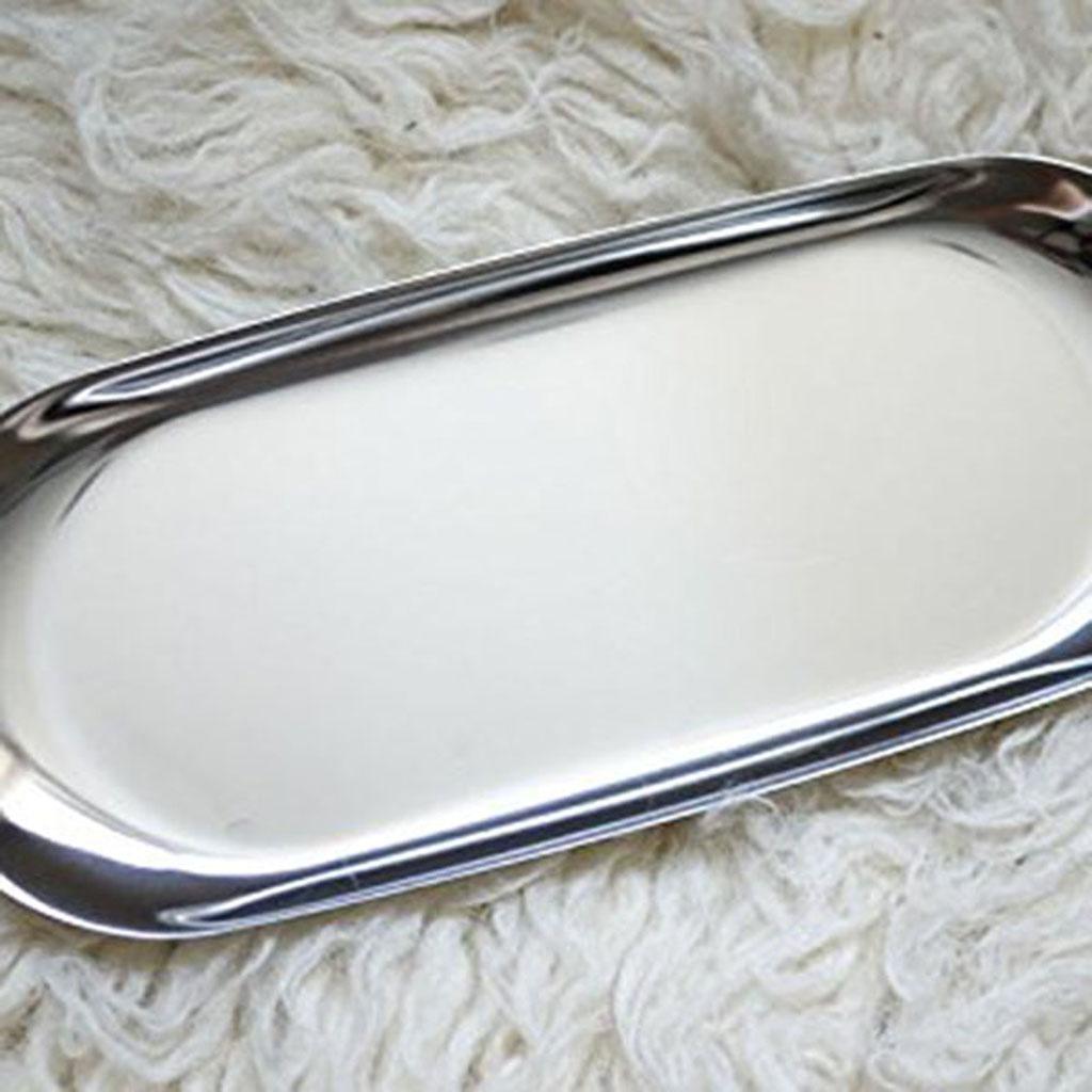 Stainless Steel Guest Towel Tray Storage Tray Oval Dish Plate Tea Fruit Tray