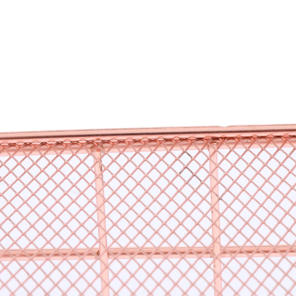 Copper Rose Gold Metal Wire Mesh Storage Basket Kitchen Bedroom Bathroom