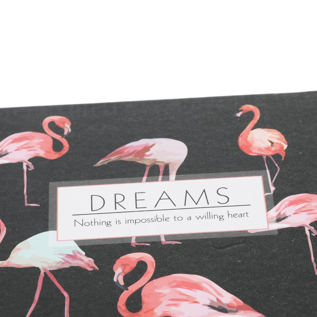 Stylish Flamingo Hardcover Writing Notebook Pack with Gel Pen & Tapes Black