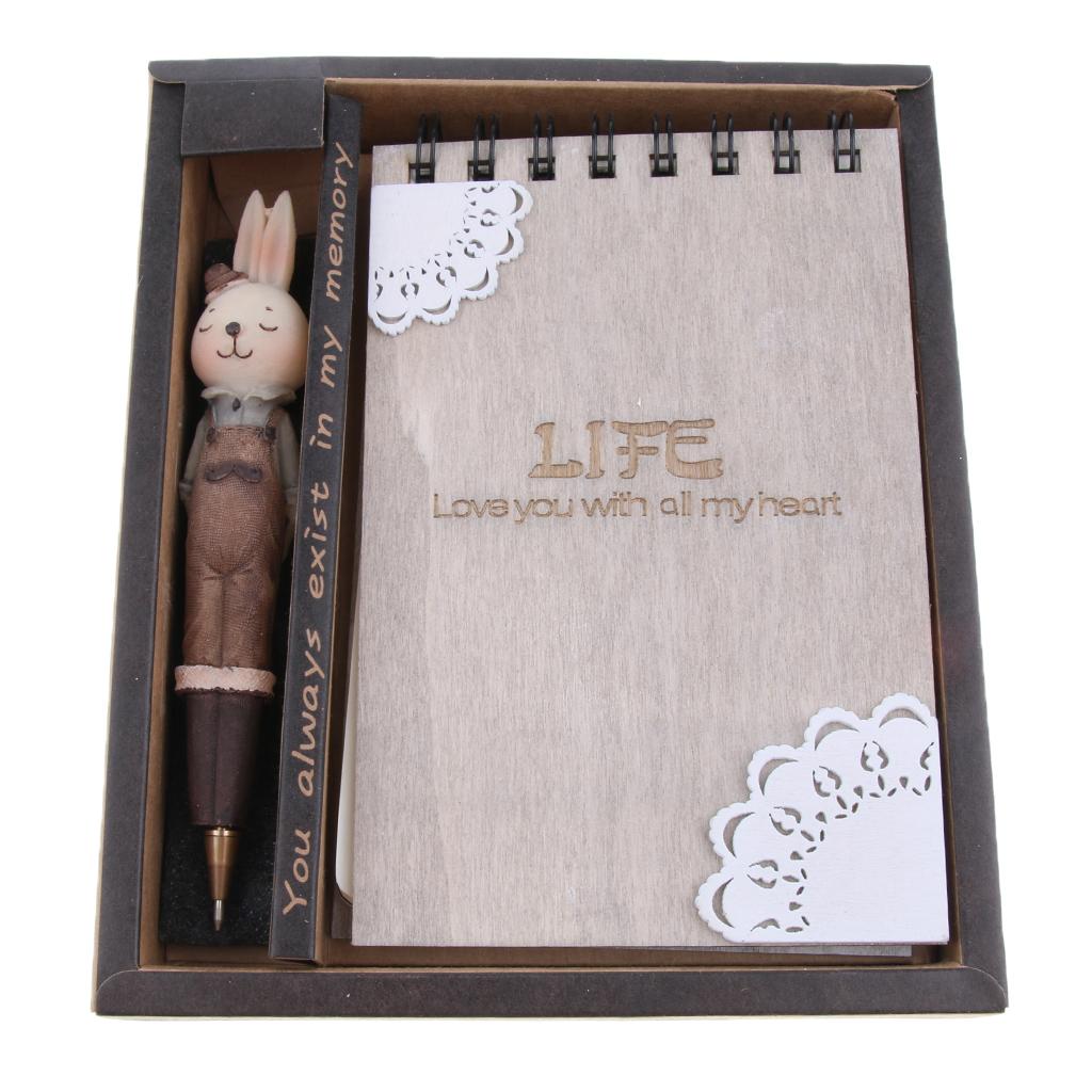 4.5x6.7'' Stylish Bunny Wirebound Writing Notebook Pack with Pen