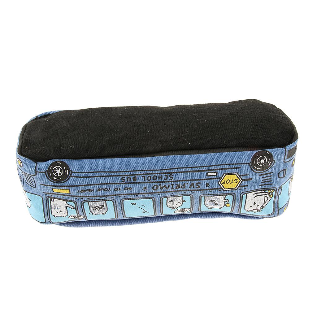 Creative Bus Pencil Bag Pen Holder Stationery Storage Organizer Blue
