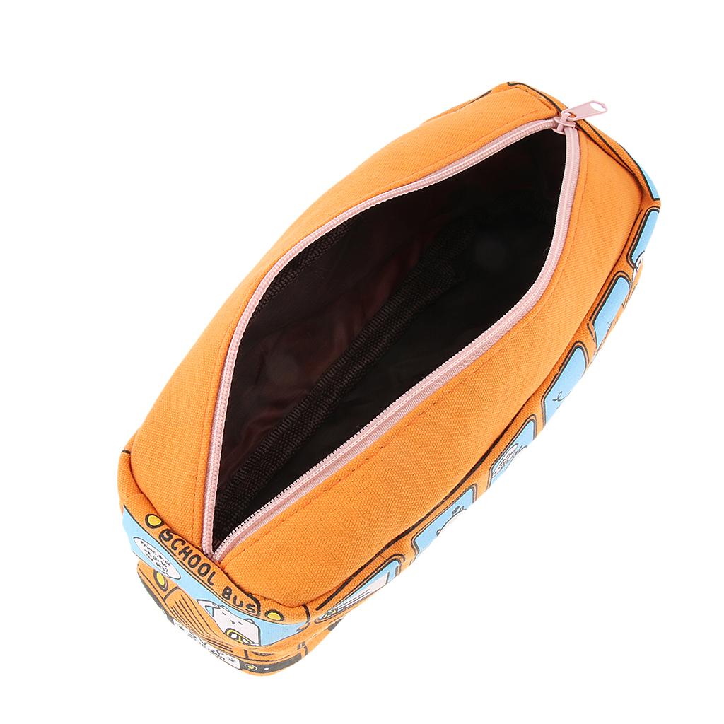 Creative Bus Pencil Bag Pen Holder Stationery Storage Organizer Orange