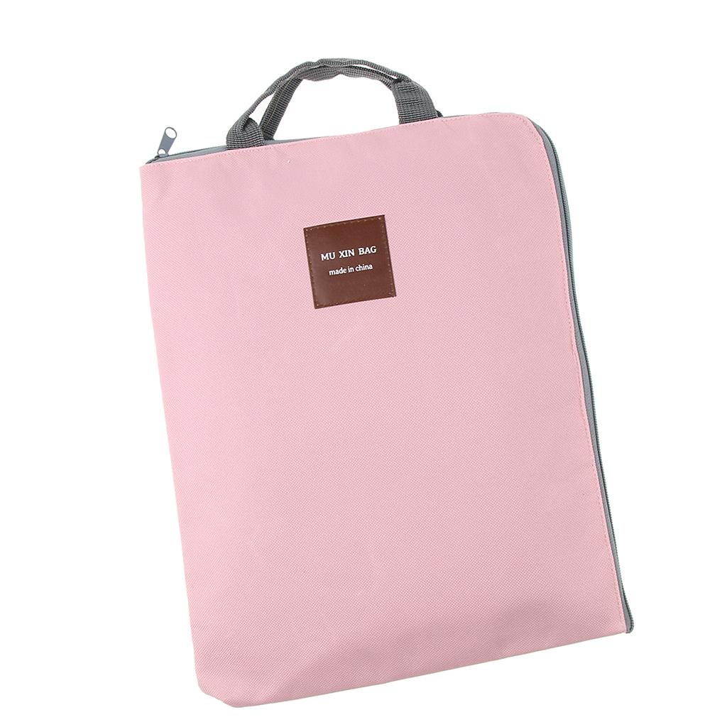 Nylon A4 File Folder Document Bag Business File Storage Organizer  Pink