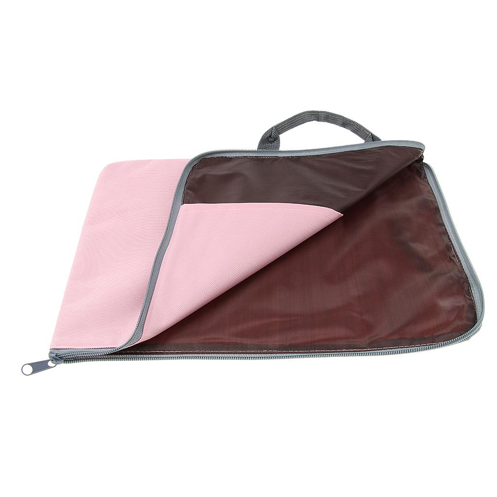 Nylon A4 File Folder Document Bag Business File Storage Organizer  Pink