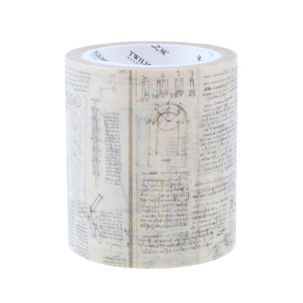 Vintage Decorative DIY Washi Paper Masking Tape 50mm Manuscript of Da Vinci