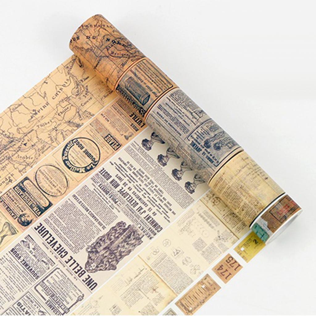 Vintage Decorative DIY Washi Paper Masking Tape 80mm Newspaper