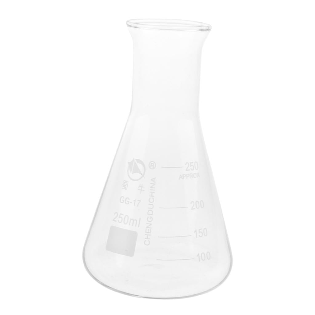 Laboratory Graduated Borosilicate Glass Conical Flask Erlenmeyer Flask 250mL