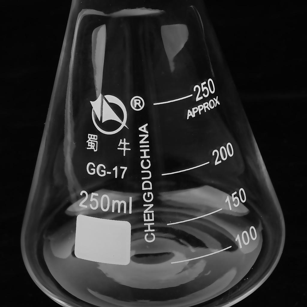 Laboratory Graduated Borosilicate Glass Conical Flask Erlenmeyer Flask 250mL