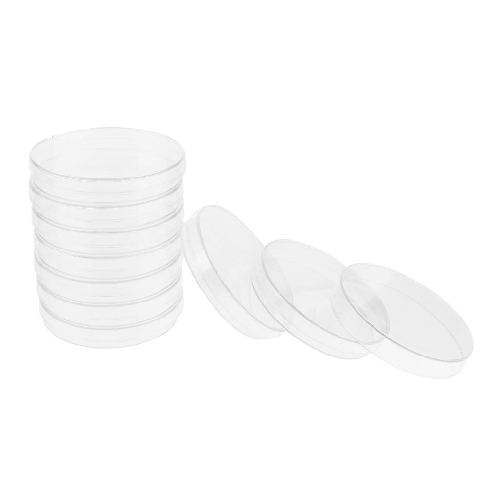 10 Sets Petri Dishes Plastic Sterile Cell Tissue Culture Dishes with Lids 60mm