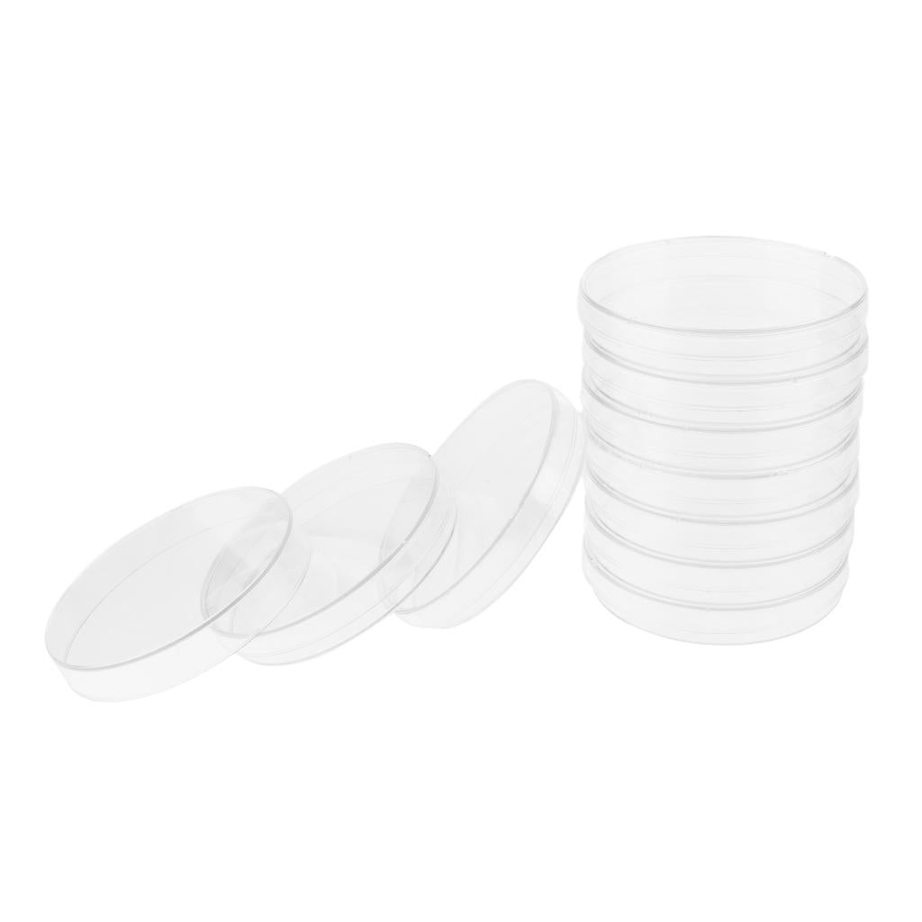 10 Sets Petri Dishes Plastic Sterile Cell Tissue Culture Dishes with Lids 60mm