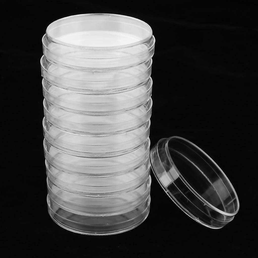 10Sets Petri Dishes Plastic Sterile Cell Tissue Culture Dishes w/ Lids 90mm