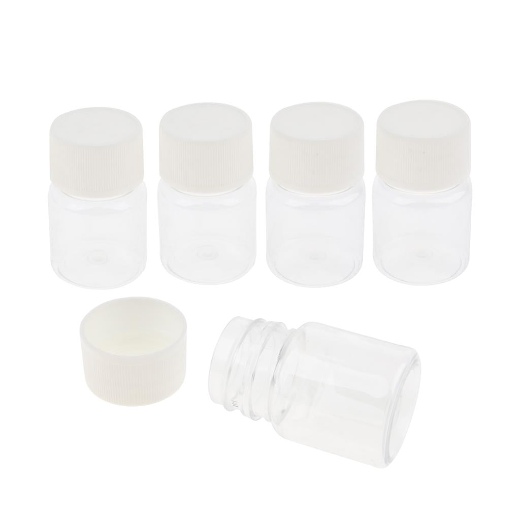 5 Pieces Lab Liquid Sampling Sample Bottles Vials with Screwcap Clear 30mL