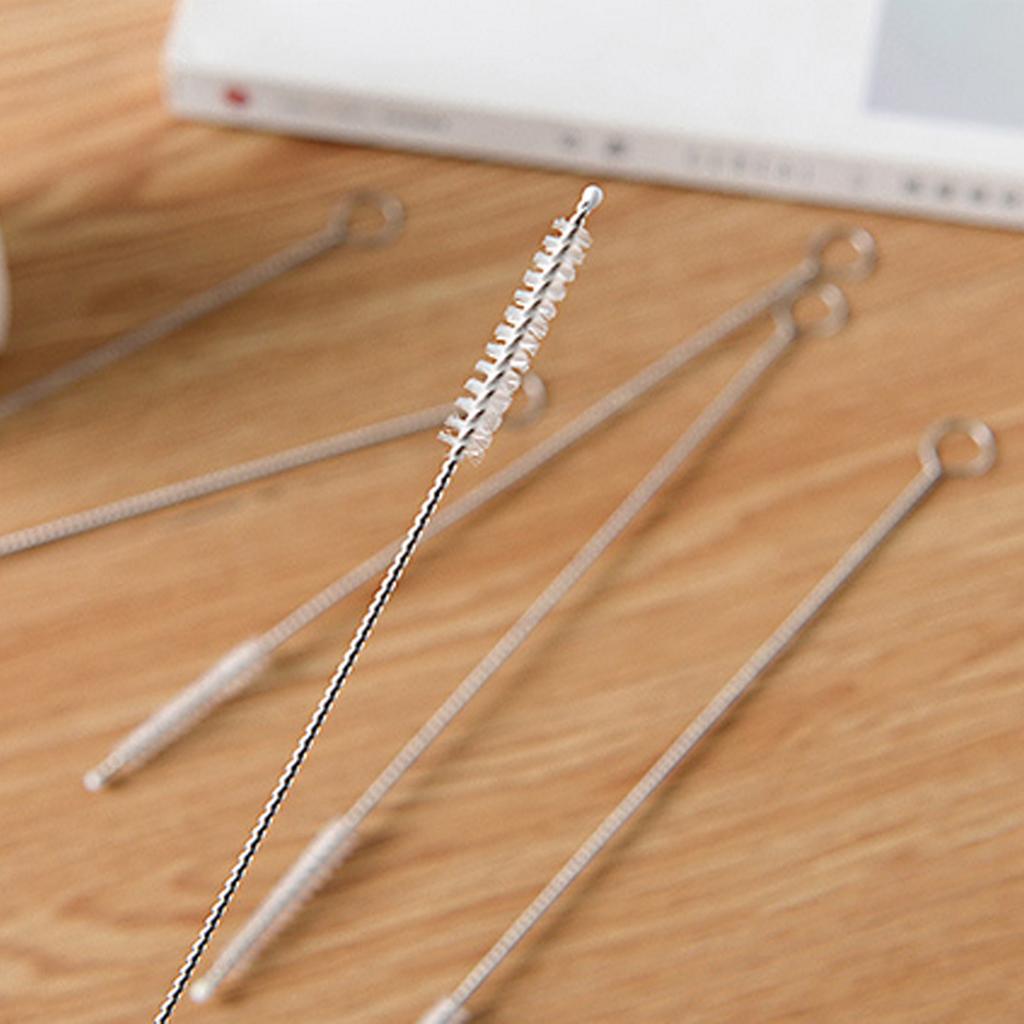 50 Pieces Stainless Steel Drinking Straw Cleaning Brushes Cleaner 200mm