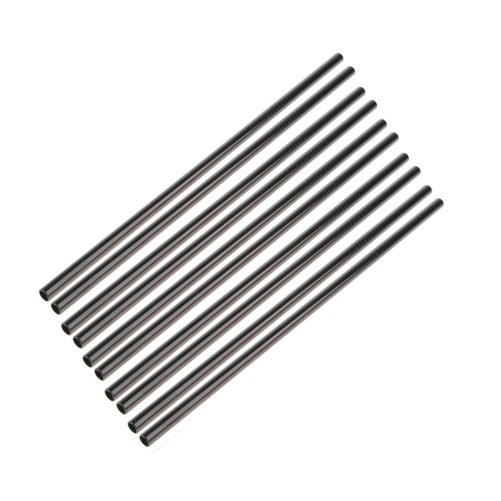 10 Pieces Reusable Metal Stainless Steel Drinking Straws Straight for Cup