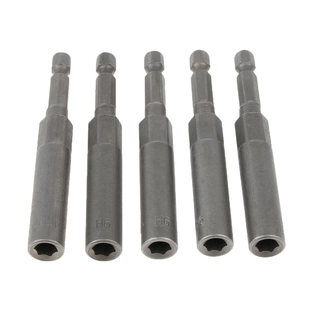 5pcs Socket Bit Adapter Drill Nut Driver Power Extension Bars Set 1/4'' Heavy Duty