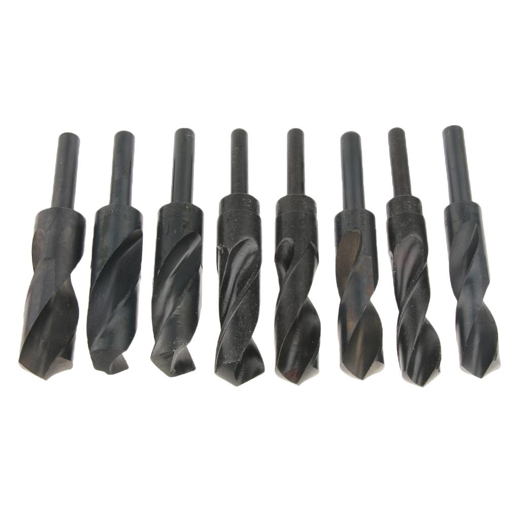 8Pcs/Set High Speed Steel 1/2 Drill Straight Shank Twist Drill Bit, 8 Size
