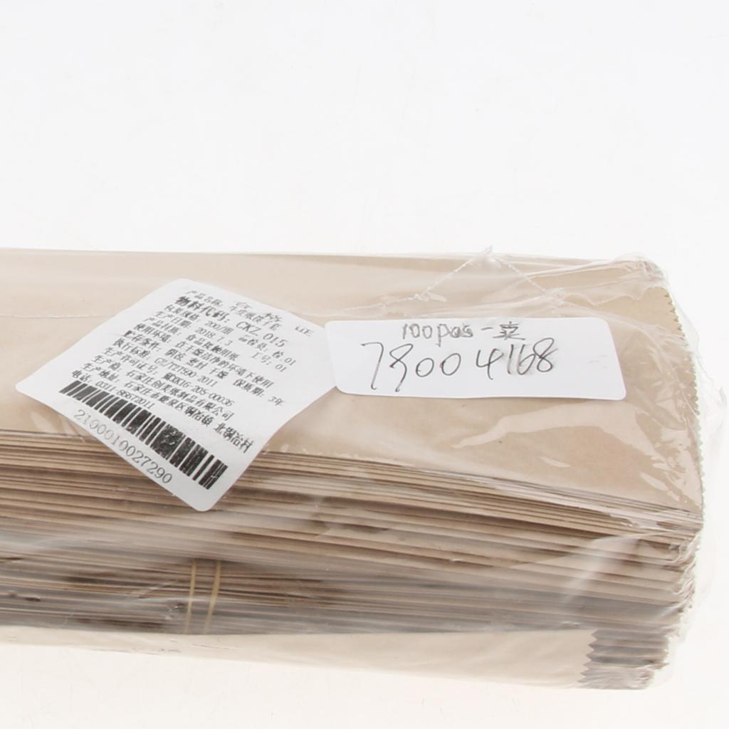 200pcs Kraft Paper Tableware Packing Bags Oilproof Case