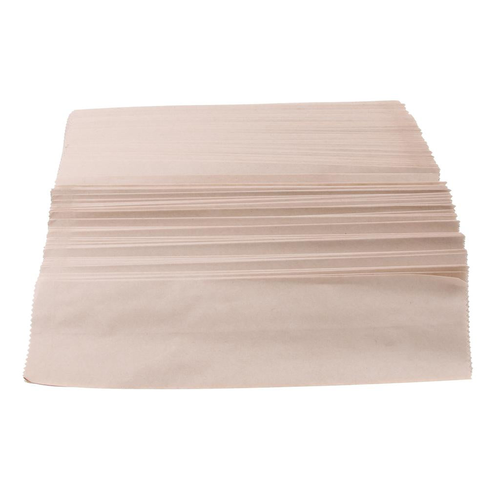 200pcs Kraft Paper Tableware Packing Bags Oilproof Case