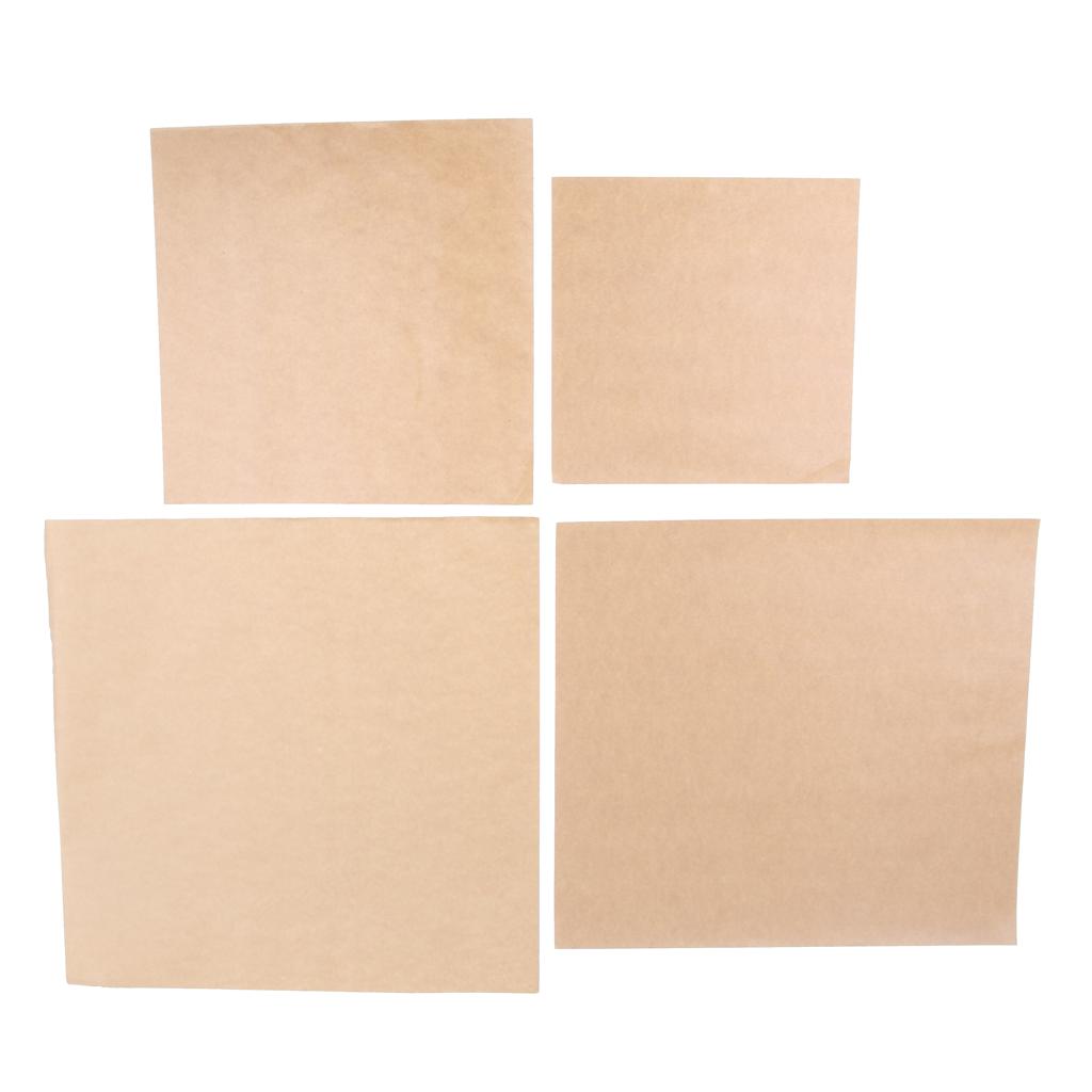 200 Pieces Natural Kraft Food Wrapping Paper Unwaxed Oilproof 19 x 19 cm