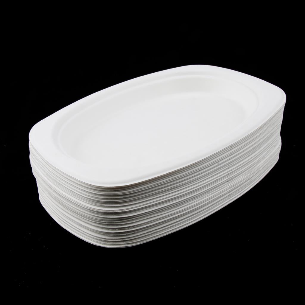 50 Pieces Disposable Paper Plates Catering Tableware Serving Plates 9 Inch