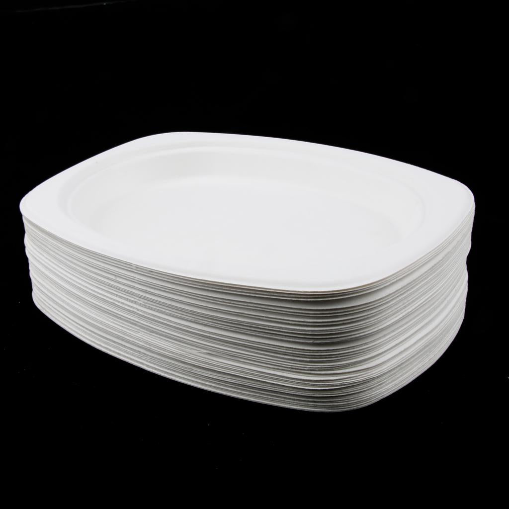 50 Pieces Disposable Paper Plates Catering Tableware Serving Plates 9 Inch