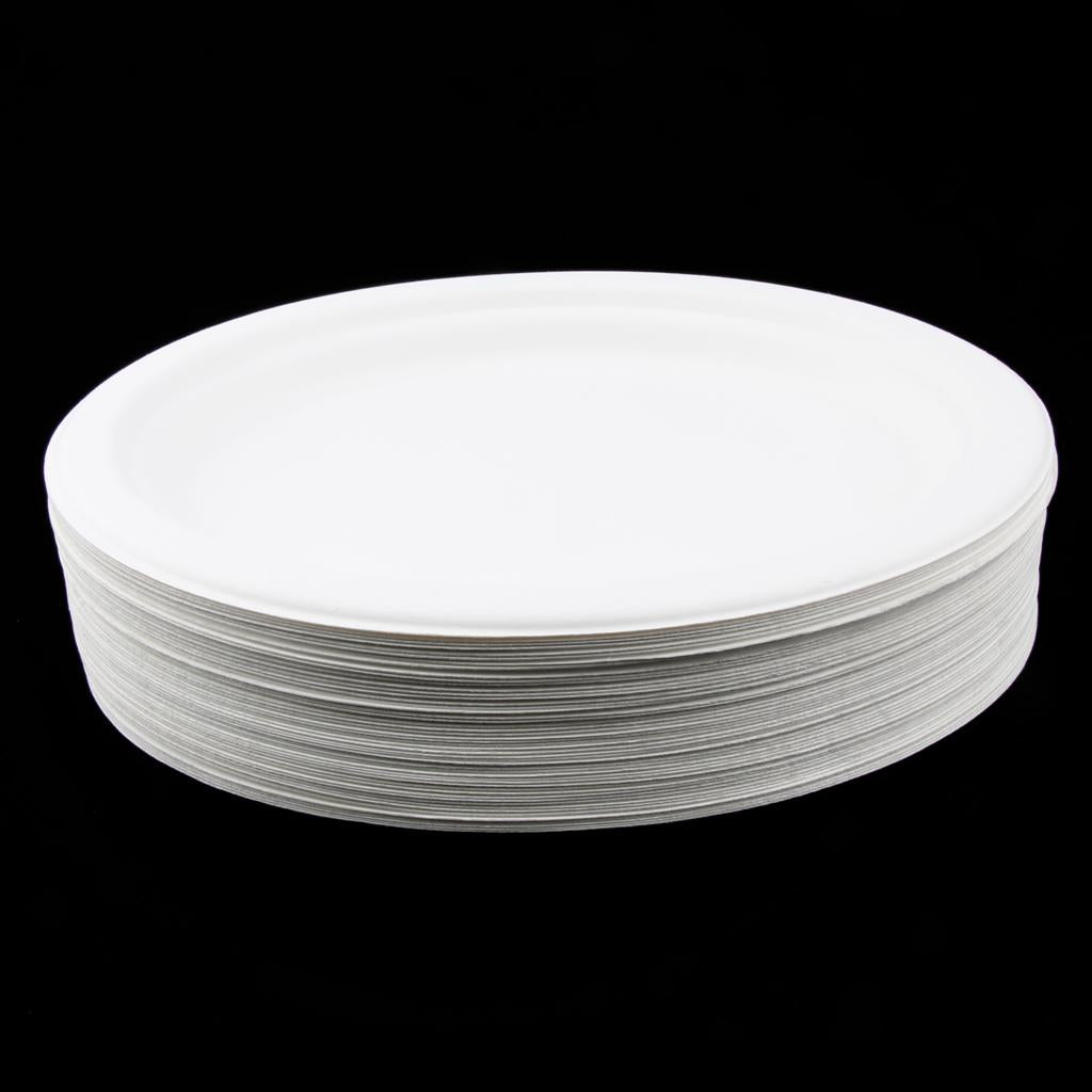 50 Pieces Disposable Paper Plates Catering Tableware Serving Plates 10 Inch