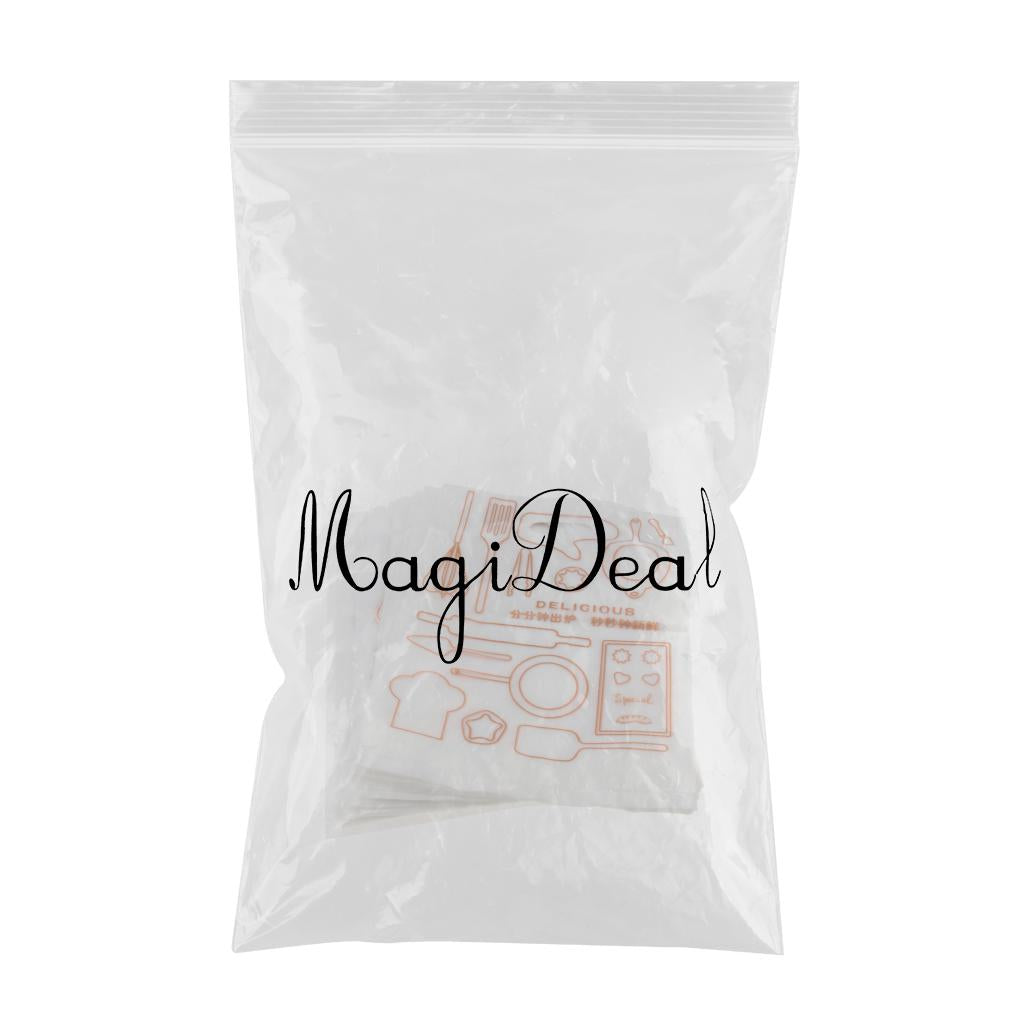 100 Pcs Plastic Food Packing Bags Unwaxed Oilproof Takeout Take-away 25x33cm