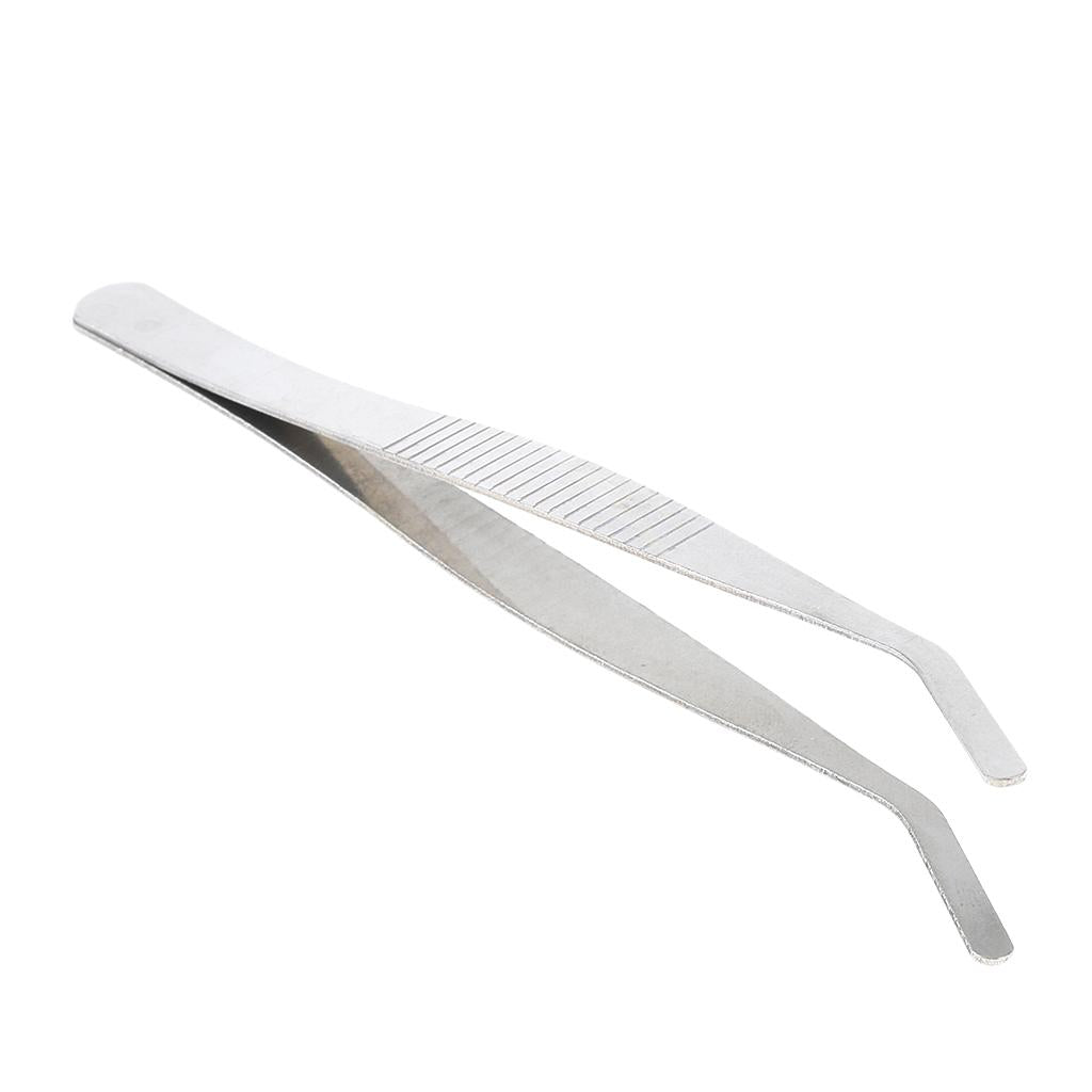 Curved Round Stainless Steel Tweezers 12 Cm / 4.7 Inch Laboratory for every highly detailed work repairing and crafting