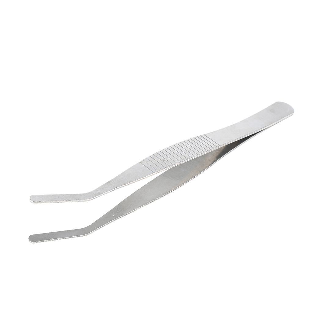 Curved Round Stainless Steel Tweezers 12 Cm / 4.7 Inch Laboratory for every highly detailed work repairing and crafting