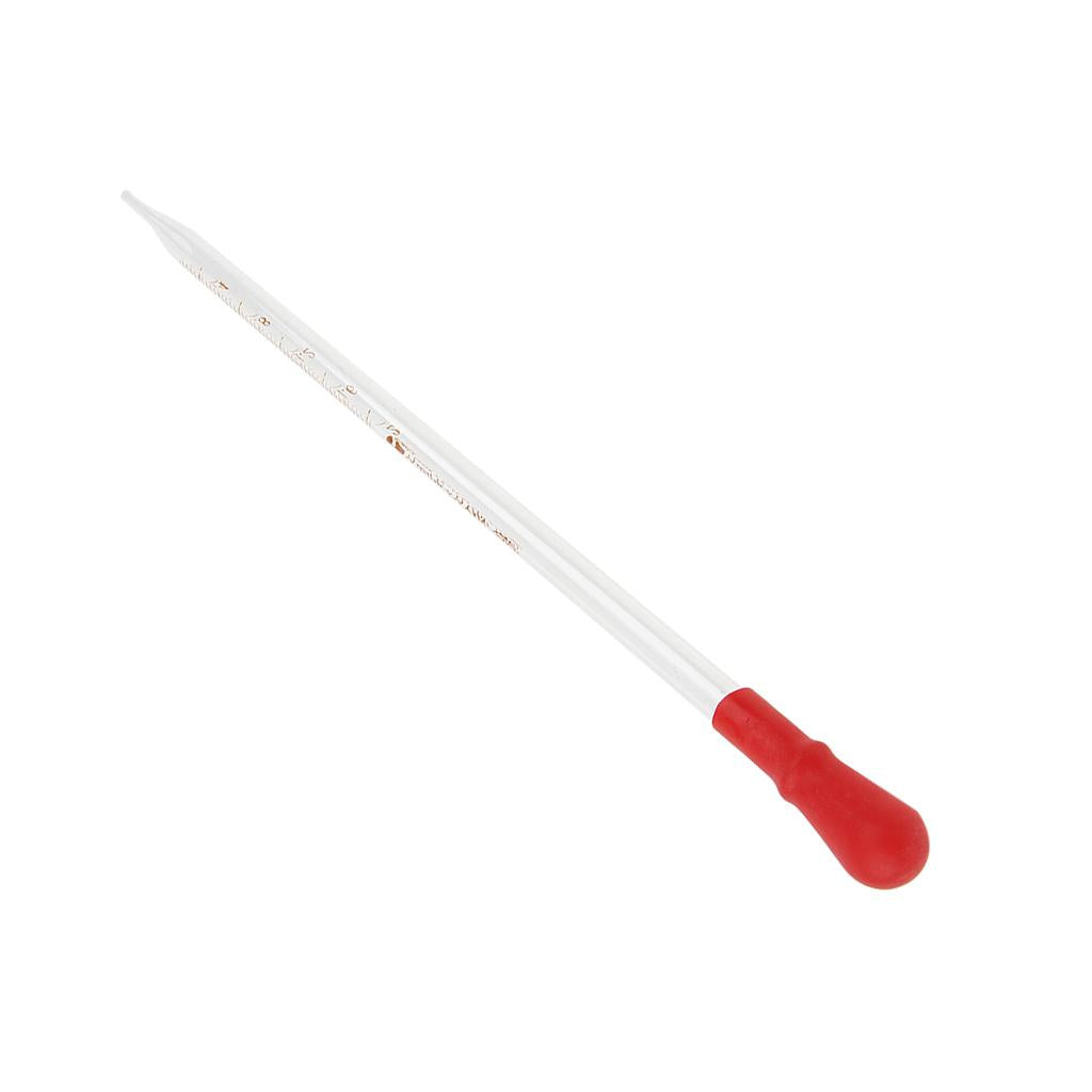 Glass Graduated Pipette with Rubber Cap Lab Chemistry Dropper Dispensing 2mL