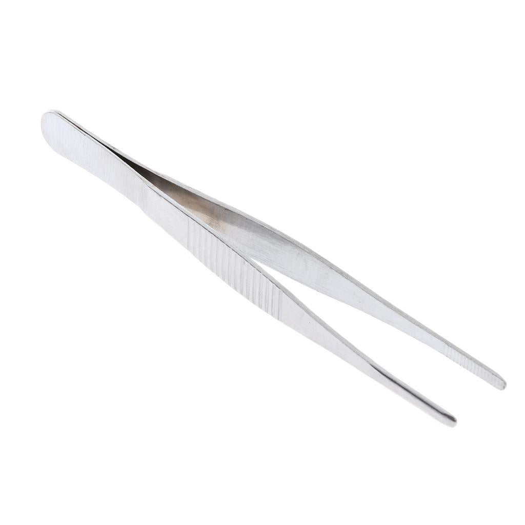 140mm/5.51" Stainless Steel Straight Tweezers for Detailed Work Laboratory