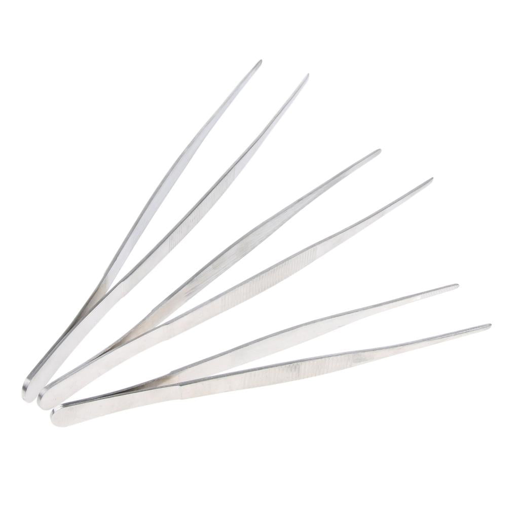 Long Stainless Steel Straight Tweezers for Detailed Work Laboratory 300mm