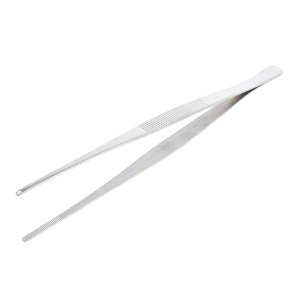 Long Stainless Steel Straight Tweezers for Detailed Work Laboratory 250mm