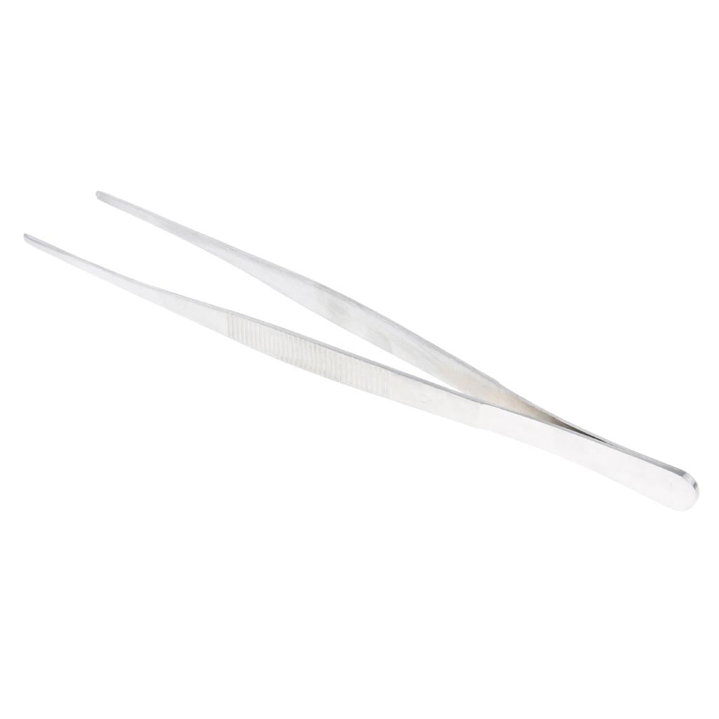 Long Stainless Steel Straight Tweezers for Detailed Work Laboratory 250mm