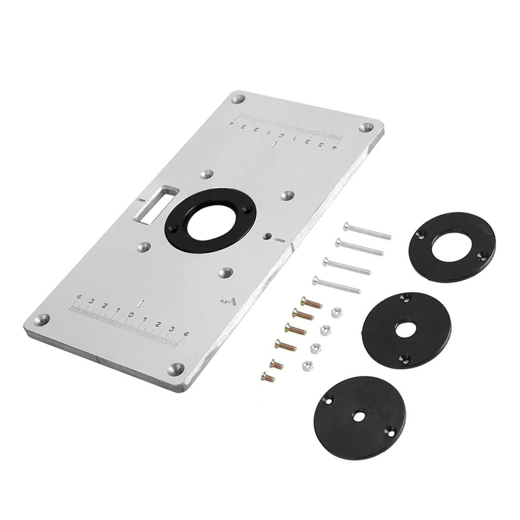 General Aluminum Router Table Insert Plate with 4pcs W/Rings Screws