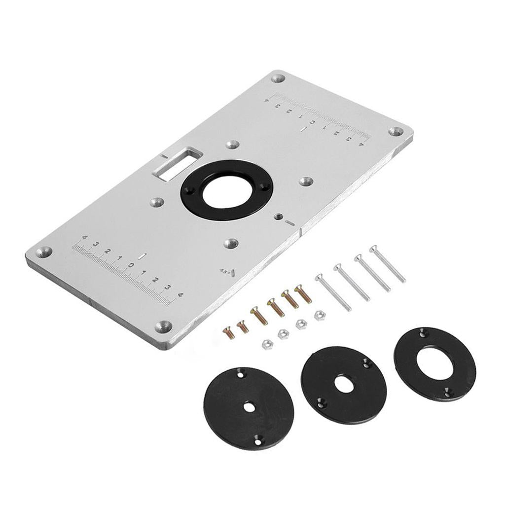 General Aluminum Router Table Insert Plate with 4pcs W/Rings Screws