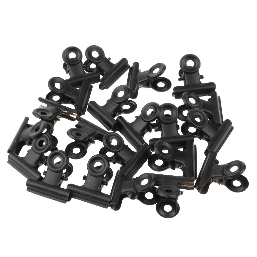 20 Pieces/pack 38mm Metal Bulldog Clips Letter Grip Clips Office Supply -Black Heavy Duty